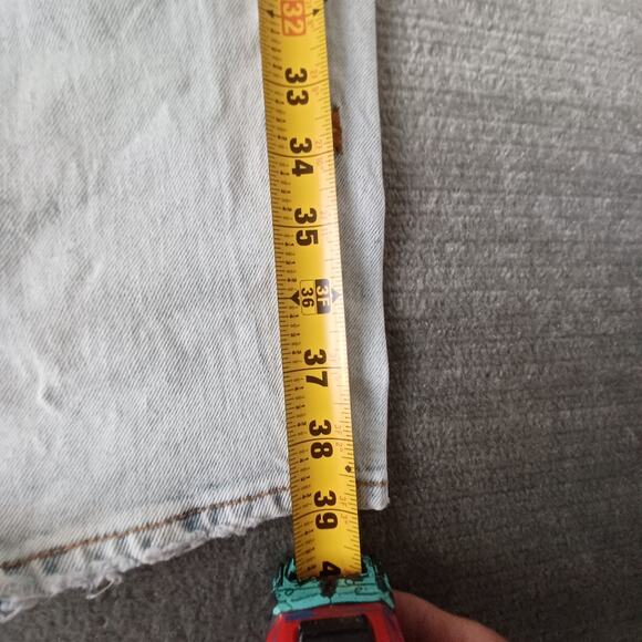 Driftwood Gizelle Jeans Womens 30x27 Blue Embroidered Distressed Boho Light Wash - Picture 10 of 13